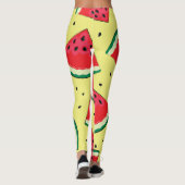 Leggings Pièces de pastèque : Motif Jaune d'été (Dos)