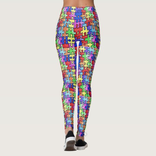 Leggings Pièces de puzzle colorées (Dos)