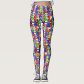 Leggings Pièces de puzzle colorées (Devant)