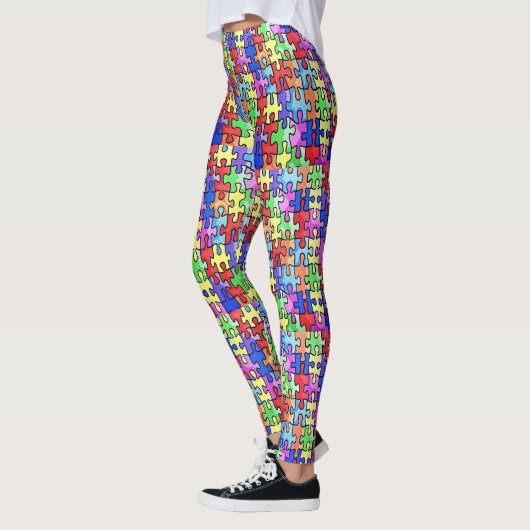 Leggings Pièces de puzzle colorées (Gauche)