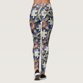 Leggings Pièces de Puzzle engrenages Motif sans couture (Dos)