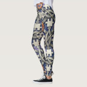Leggings Pièces de Puzzle engrenages Motif sans couture (Gauche)