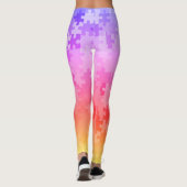Leggings Pièces de puzzle Ombre de coucher de soleil Leggin (Dos)