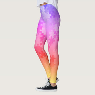 Leggings Pièces de puzzle Ombre de coucher de soleil Leggin