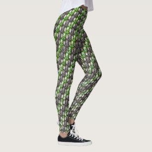 Leggings Pièces rectangulaires sculptées et tachetées, gris