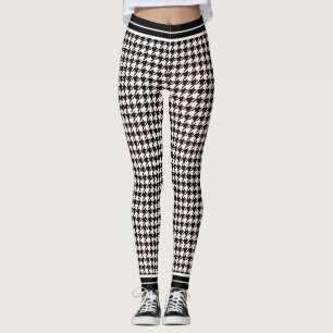 Leggings Pied de fond noir et blanc classique   