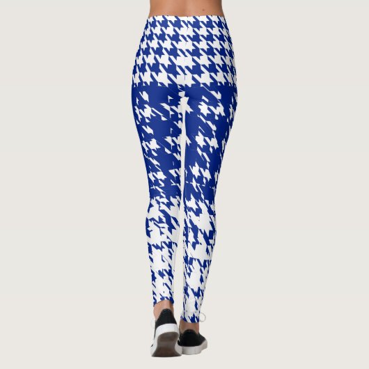 Leggings Pied-de-poule blanc bleu d'hiver de la Suède (Dos)