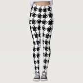 Leggings Pied-de-poule blanc noir (Devant)