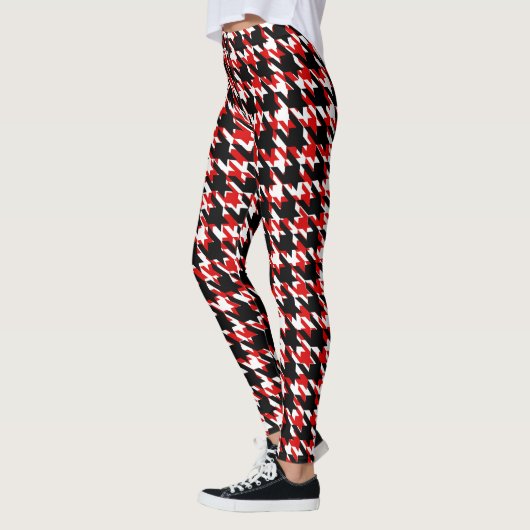 Leggings Pied-de-poule blanc rouge noir d'hiver du Canada (Gauche)