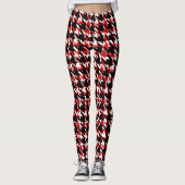 Leggings Pied-de-poule blanc rouge noir d'hiver du Canada (Devant)