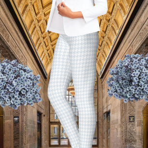 Leggings Pied De Poule En Argent Blanc Houndstooth