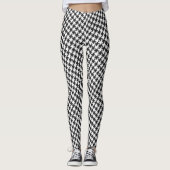 Leggings Pied-de-Poule en croix noir et blanc (Devant)