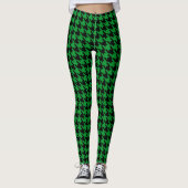 Leggings Pied-de-poule noir vert de Kelly grand (Devant)