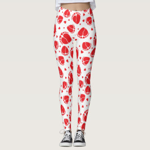 Leggings Pieds et Coeurs rouges pour bébé sur Arrière - pla