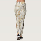 Leggings Pierre de marbre texturée marron et noire (Dos)