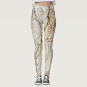 Leggings Pierre de marbre texturée marron et noire (Devant)