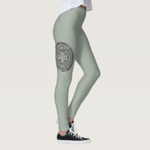 Leggings Pierre de soleil aztèque mexicaine Calendrier maya