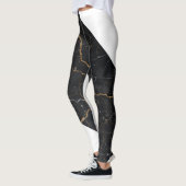 Leggings Pierre noire avec veines or et argent (Gauche)