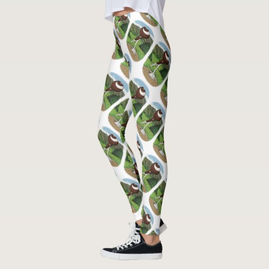 Leggings Pigeon Pouter Anglais Avec Montagne (Gauche)