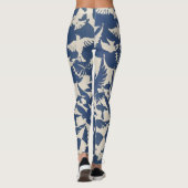 Leggings Pigeons en blanc et bleu motif Leging (Dos)