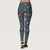 Leggings Piges noires à pointes vert et rouge (Dos)