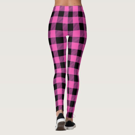 Leggings Pignon Motif rose noir tartan d'été (Dos)