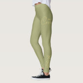 Leggings Pilates Monogram Create Your Own Design Olive (Gauche)