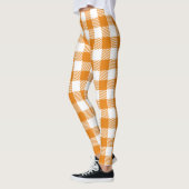 Leggings Pilgrim owl on Orange Plaid - Happy Thanksgiving (Gauche)