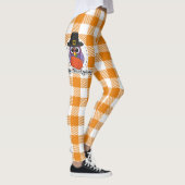 Leggings Pilgrim owl on Orange Plaid - Happy Thanksgiving (Droite)