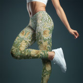 Leggings Pimpernel à deux tons jaune et vert William Morris