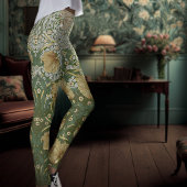 Leggings Pimpernel à deux tons jaune et vert William Morris