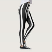 Leggings Pinceau à peinture à rayures verticales noir et bl (Droite)