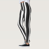 Leggings Pinceau à peinture à rayures verticales noir et bl (Gauche)