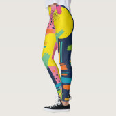 Leggings Pinceau Abstrait Rétro (11) (Gauche)