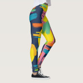 Leggings Pinceau Abstrait Rétro (11) (Droite)