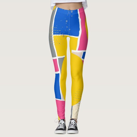 Leggings Pinceau Abstrait Rétro (15) (Devant)