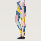 Leggings Pinceau Abstrait Rétro (6) (Gauche)