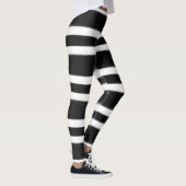 Leggings Pinceau rayé horizontal noir et blanc (Droite)
