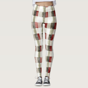 Leggings Pine Vert ivoire Rouge rayures Noël