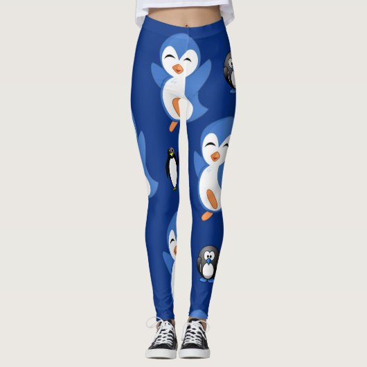 Leggings pingouin bleu noir (Devant)