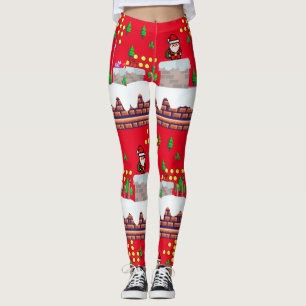 Leggings Pingouin de l'équipe de snowboard père Noël de Mik