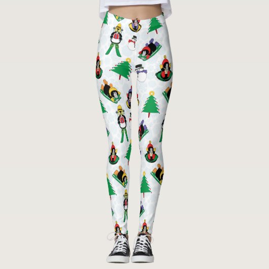 Leggings Pingouin de Noël (Devant)