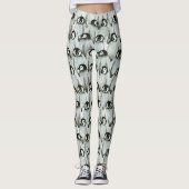 Leggings Pingouin noir et blanc Motif mou (Devant)