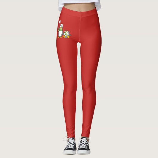 Leggings Pingouins de Noël (Devant)