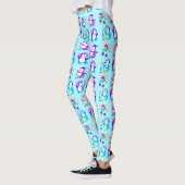 Leggings Pingouins d'hiver colorés mignons (Gauche)