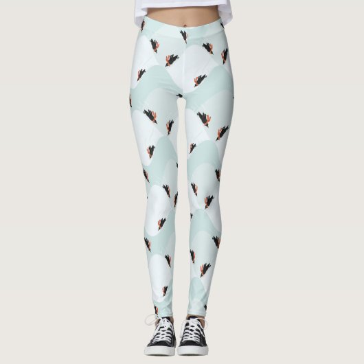 Leggings Pingouins joueurs glissement sur Motif de neige (Devant)