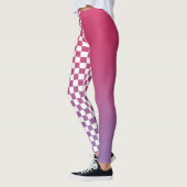 Leggings Pink à violet dégradé et À damiers Motif (Gauche)
