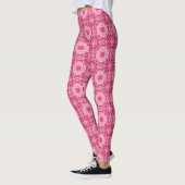 Leggings Pink Abstrait doux Motif Mandala (Gauche)