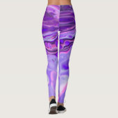 Leggings Pink Acrylique violet, Fluid Art Peinture Marbre (Dos)