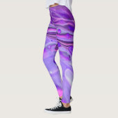 Leggings Pink Acrylique violet, Fluid Art Peinture Marbre (Gauche)
